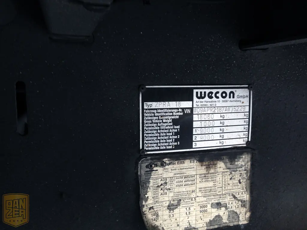 Прицеп Wecon ZPRA 18, 12/2007г, штора 60м3, сквозная загрузка, 18 тонн - фото 11