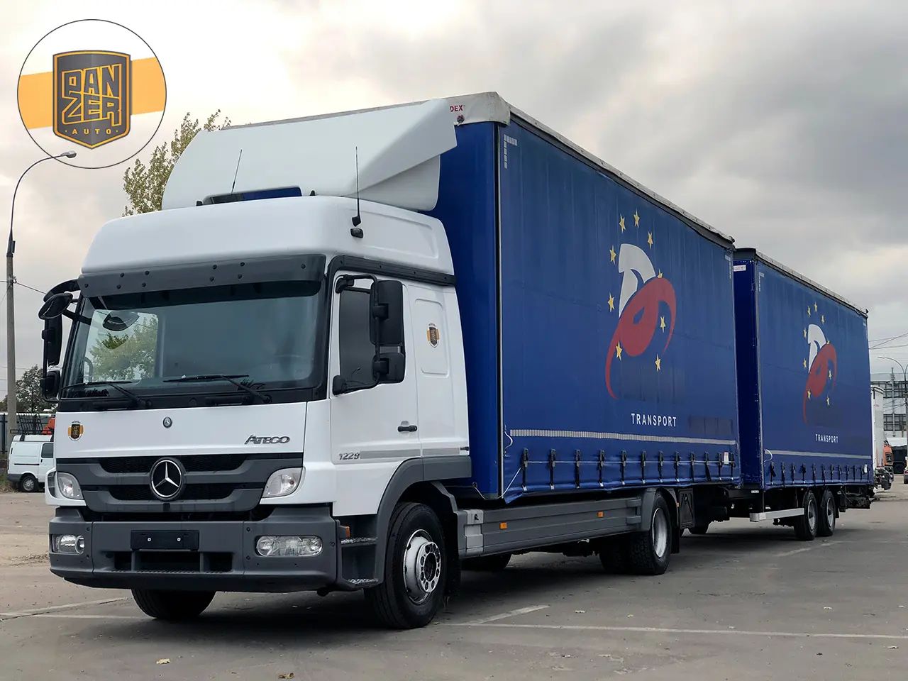 Mercedes Atego 1229, автопоезд 120 м3, 2013г, сквозная загрузка, г/п 12т - фото