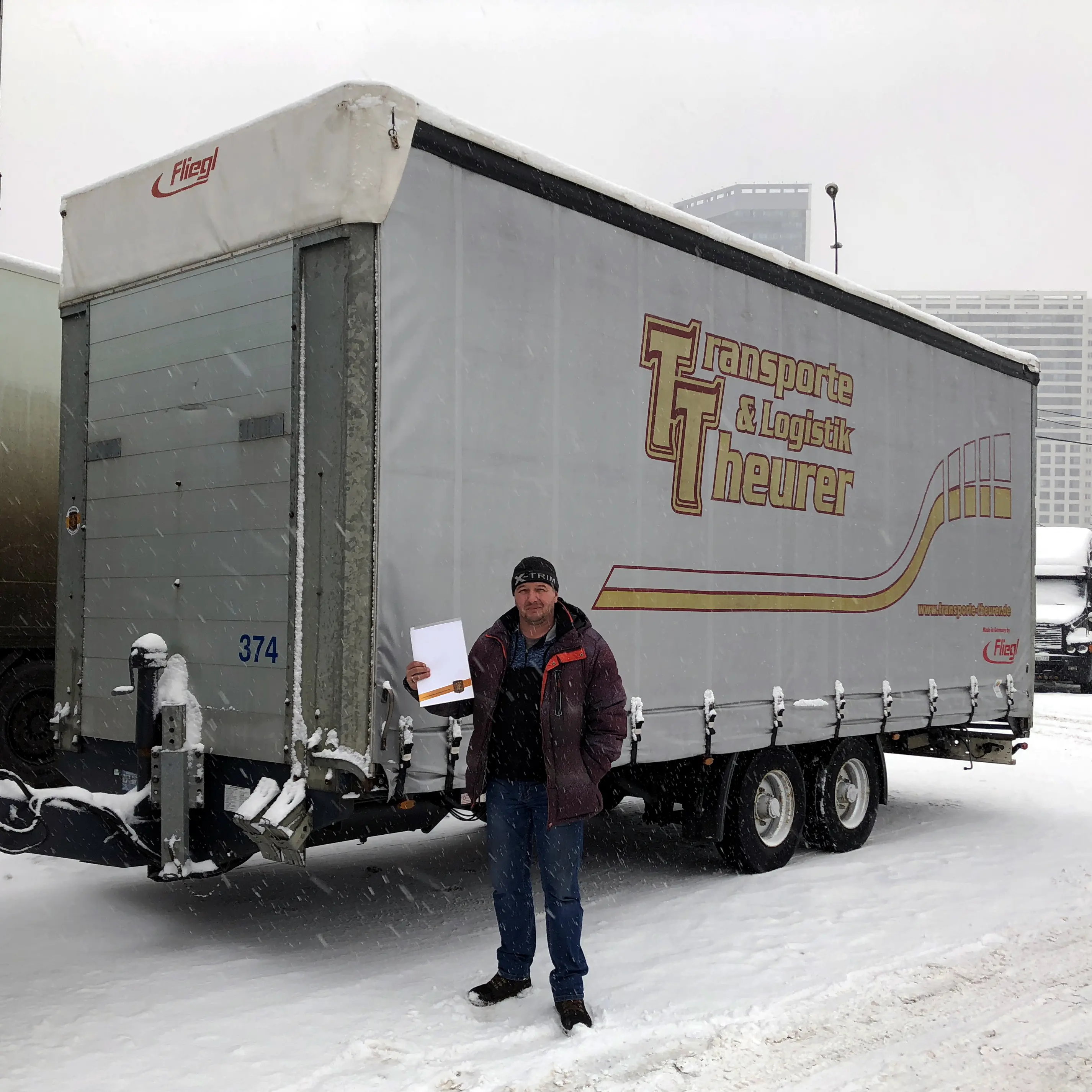 Фотография покупателя Fliegl прицеп тентованный, Республика Башкортостан - регион отгрузки
