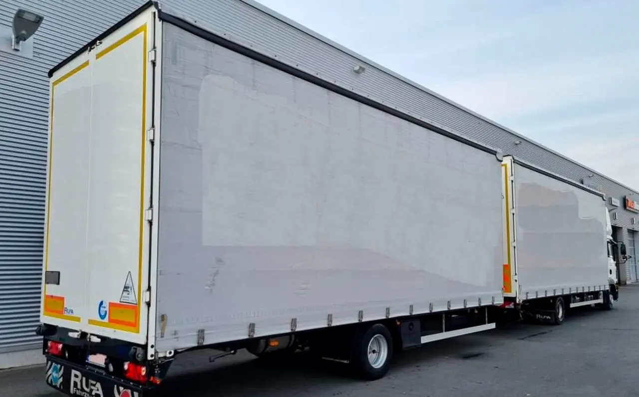 Автопоезд 120 кубов штора с воротами, МАН ТГЛ 12.250, 2016 год, без ПЛАТОНа, без пробега по РФ - фото