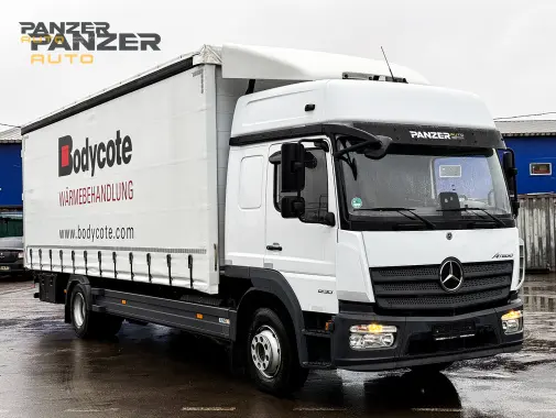 Mercedes Atego 1230, 2019 год, штора 46 кубов, ворота - фото