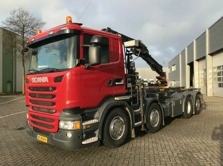 Мультилифт ломовоз Scania R 410, 8х2, 2014 год, манипулятор Hiab - фото 8