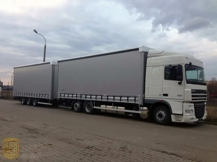 Автопоезд DAF XF 105.410 новый, 120м3 штора, общая г/п 31т, прицеп тридем, 2013г, максимальная комплектация - фото 2