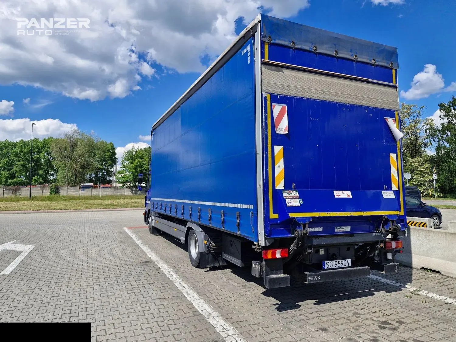 Mercedes Atego 1224, 2014 год, шторный кузов 47 кубов с гидробортом, 18 паллет - фото
