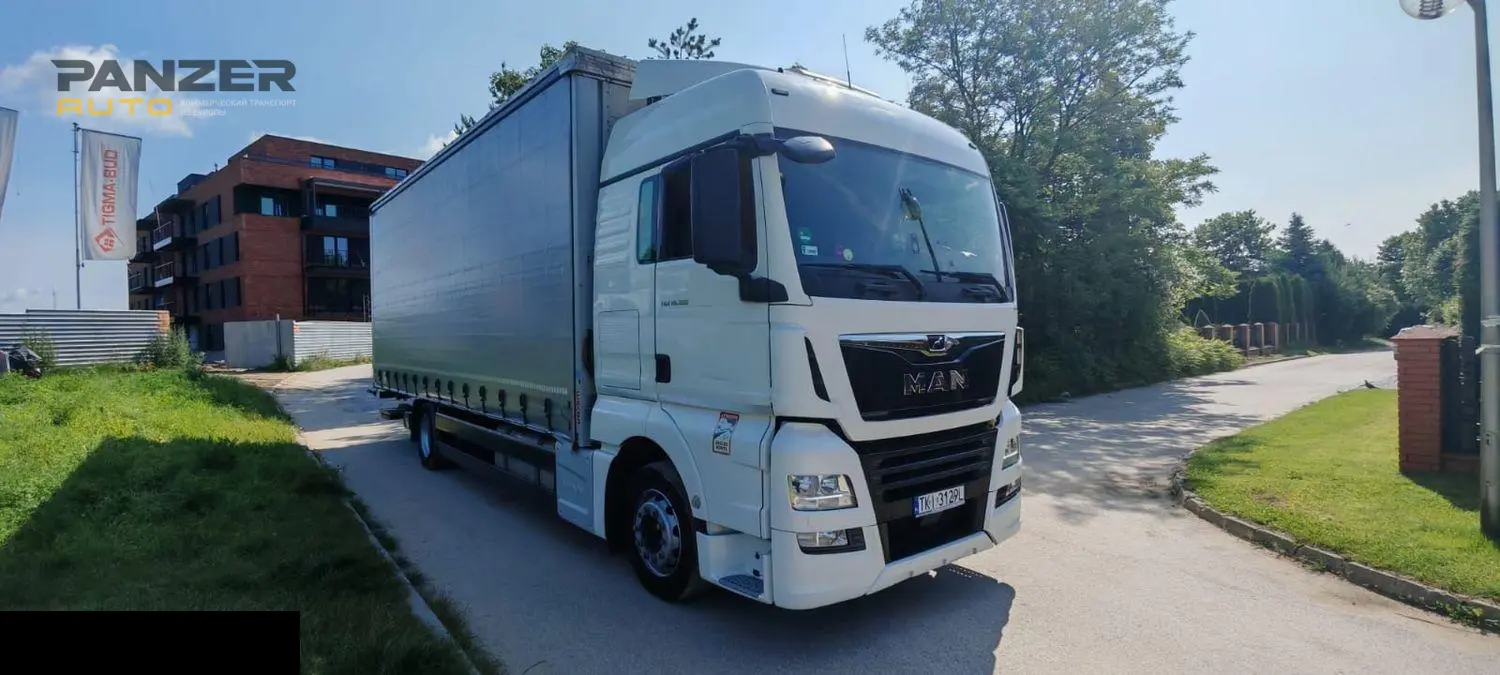 Грузовик MAN TGX 18.360, 2019 год, 10 тонник, кузов с тентом куб, гидроборт - фото