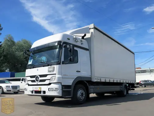 Mercedes-Benz Atego 1229L, 2012г, штора 48м3, гидролифт, 2 спальника - фото