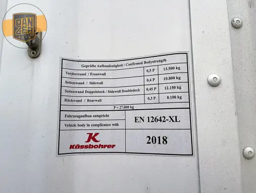 Kassbohrer XS, полуприцеп штора-борт 91м3, 2018 год, подъемная ось, состояние нового - фото 24