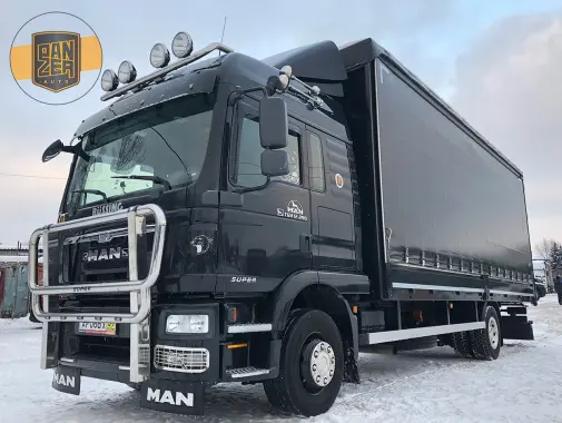 MAN TGM 12.290 BL, 2014 год, штора-борт 51м3, ворота - фото