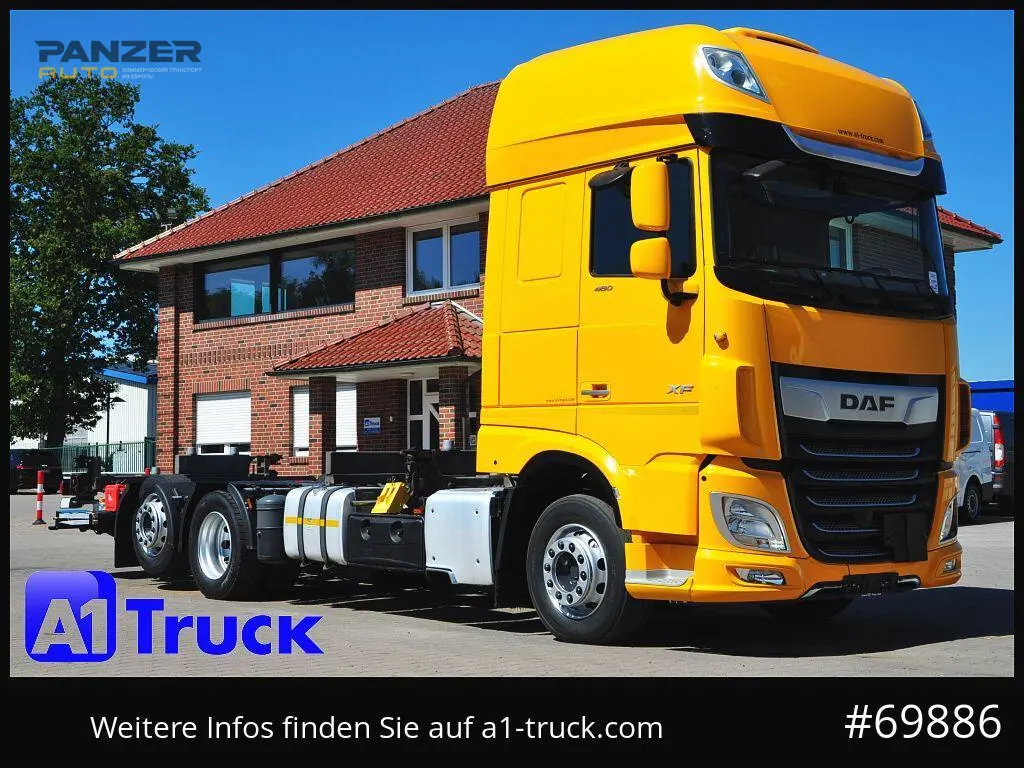 Грузовой автомобиль DAF XF 480, 2019 год, 15 тонник, 6x2, контейнеровоз BDF, гидроборт - фото
