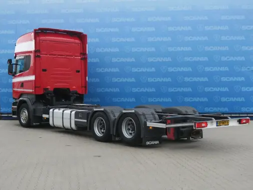 Scania R410 Topline контейнеровоз низкорамник БДФ, 2015 г, двускатный ленивец, г/п 16т, без пробега по РФ - фото 7