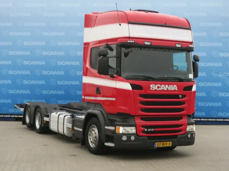 Scania R410 Topline контейнеровоз низкорамник БДФ, 2015 г, двускатный ленивец, г/п 16т, без пробега по РФ - фото 6
